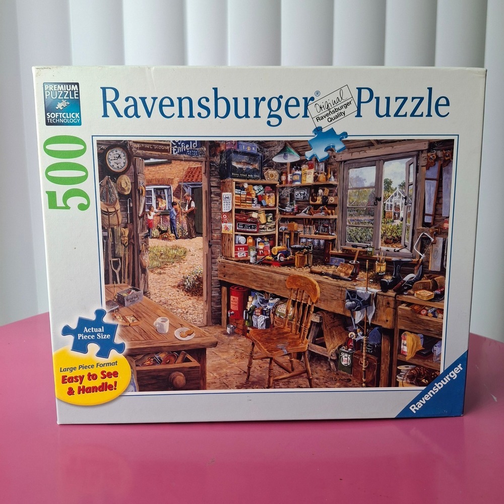 Ravensburger 500 Piece Large Format Jigsaw Puzzle Workshop Scene‎ 27x20